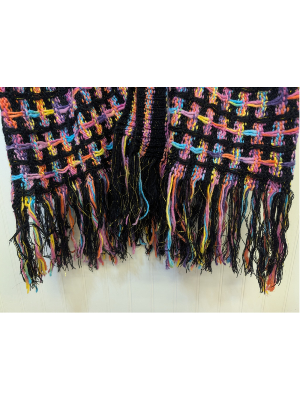 DOUBLE TAKE Boho Knit Duster Cardigan Fringe Oversized Plus 2XL Multicolor Y2K - Picture 8 of 8